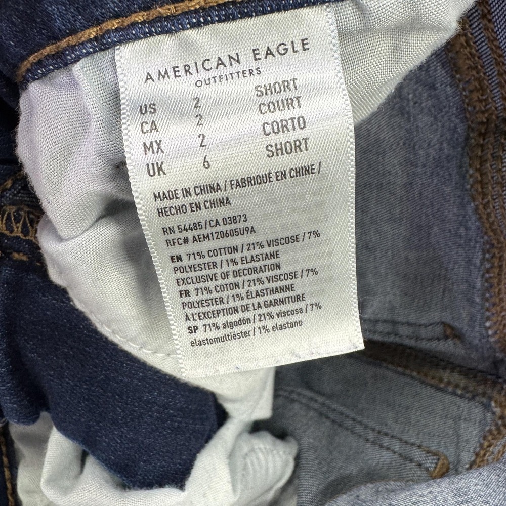American Eagle Jeans Womens 2 Short Blue Skinny Next Level Medium Wash Denim - Picture 8 of 8